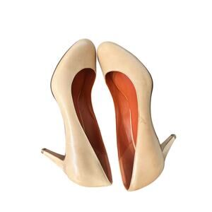 Cole Haan Nude Leather Heels  Round-Toe Pumps  Nike Air Collab – Size 8